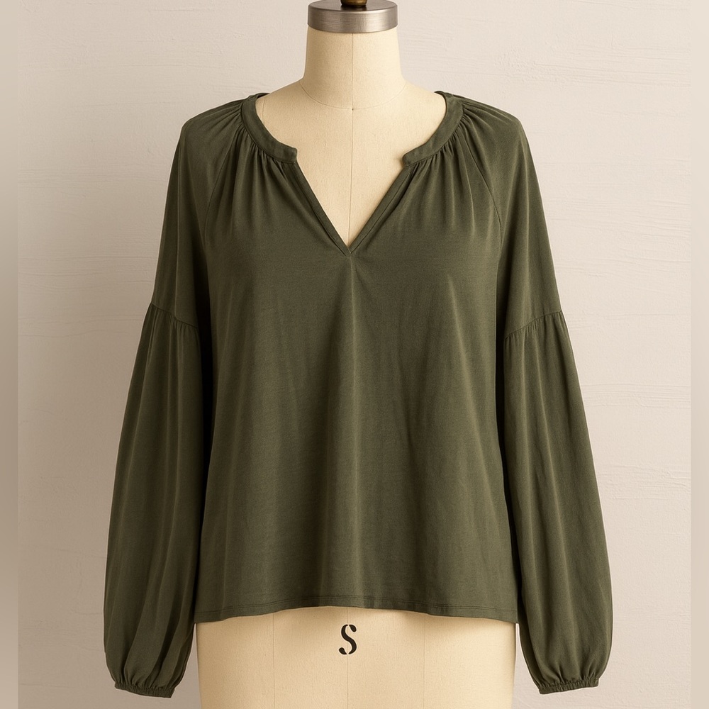Lucky Brand Dark Olive Blouse